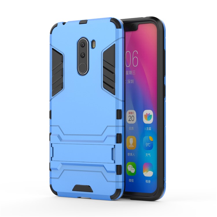 Cool Guard Plastic TPU Hybrid Protective Shell with Kickstand for Xiaomi Pocophone F1 / Poco F1 (India) - Baby Blue-2