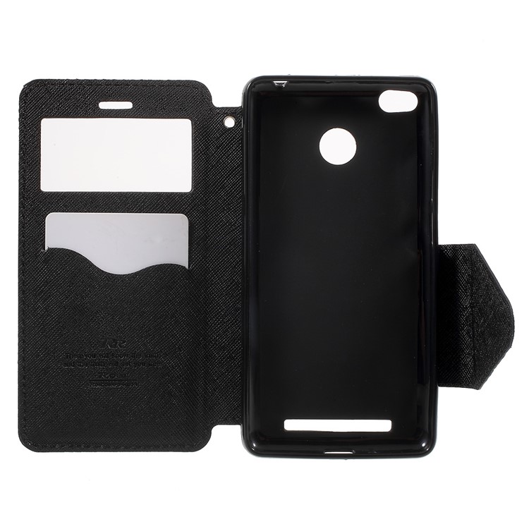ROAR KOREA View Window Leather Stand Case for Xiaomi Redmi 3S - Black-4