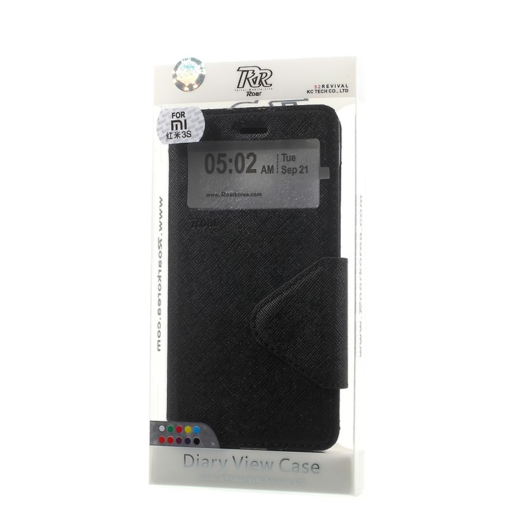 ROAR KOREA View Window Leather Stand Case for Xiaomi Redmi 3S - Black-9