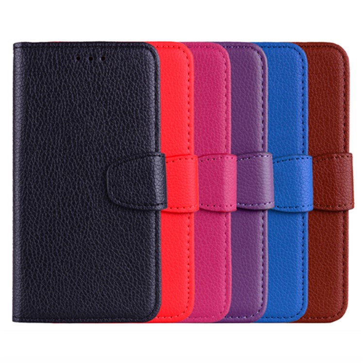 Litchi Grain PU Leather Stand Wallet Phone Case for Xiaomi Mi A2 Lite / Redmi 6 Pro - Black-8