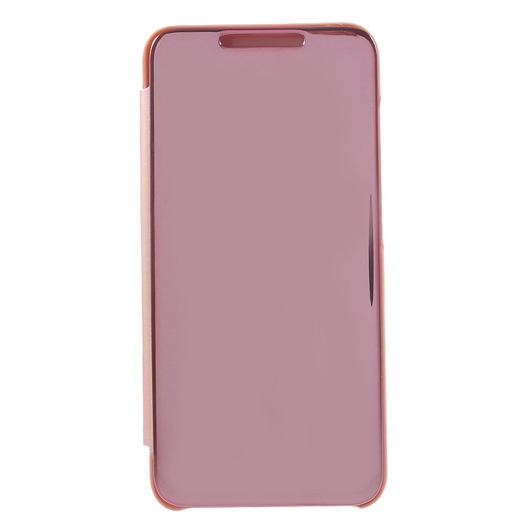 Ventana de la Superficie Del Espejo Platado Funda de Cuero Para la Ventana de Cuero Para Xiaomi Pocophone F1 / Poco F1 (India) - Oro Rosa