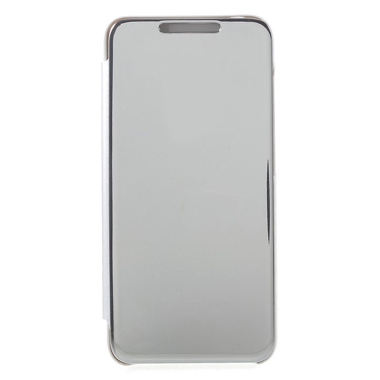 Plated Mirror Surface View Window Leather Phone Shell for Xiaomi Pocophone F1 / Poco F1 (India) - Silver-1