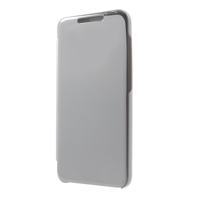 Plated Mirror Surface View Window Leather Phone Shell for Xiaomi Pocophone F1 / Poco F1 (India) - Silver-3