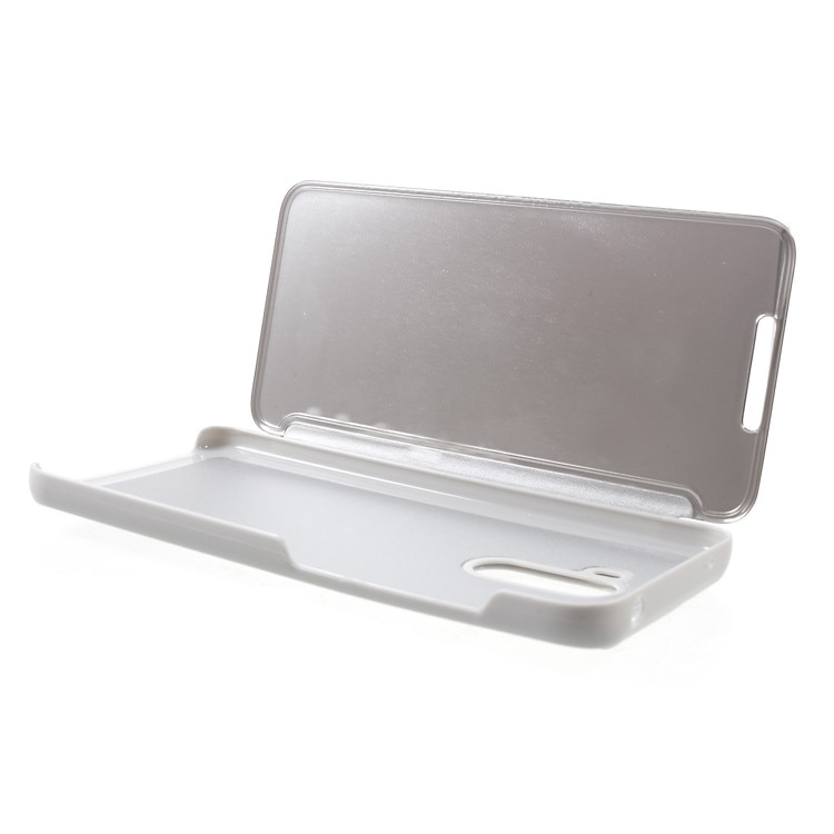 Plated Mirror Surface View Window Leather Phone Shell for Xiaomi Pocophone F1 / Poco F1 (India) - Silver-6
