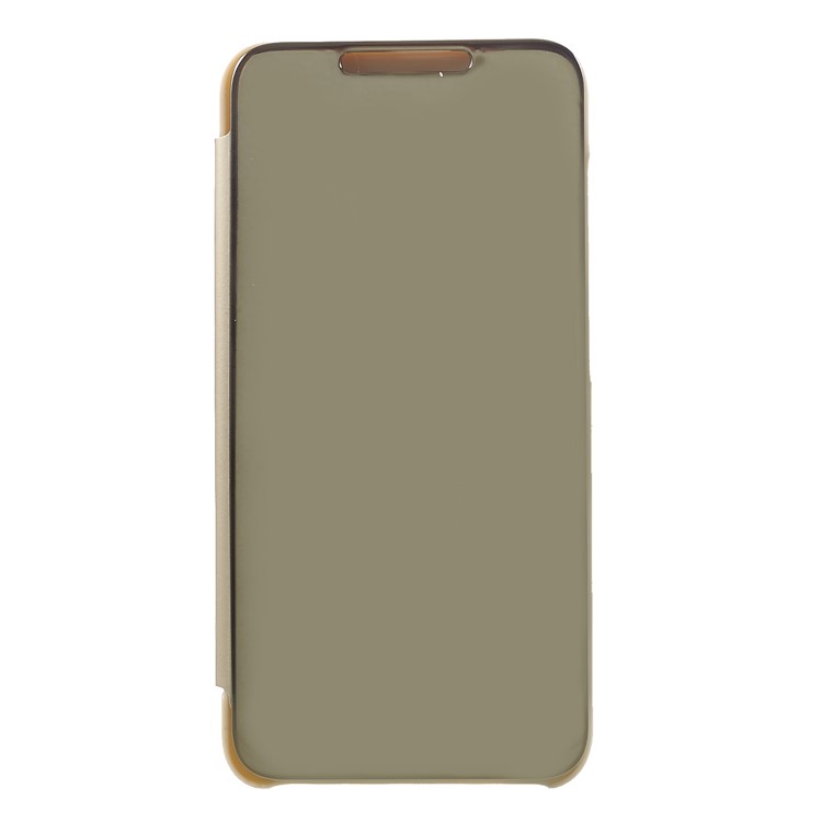 Plated Mirror Surface Leather Phone Cover with View Window for Xiaomi Pocophone F1 / Poco F1 (India) - Gold-1
