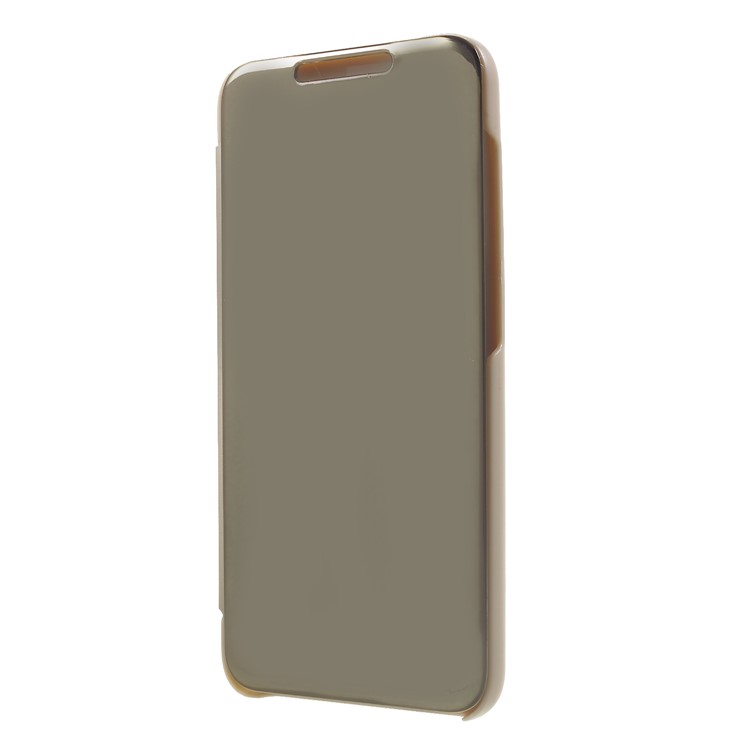 Plated Mirror Surface Leather Phone Cover with View Window for Xiaomi Pocophone F1 / Poco F1 (India) - Gold-3