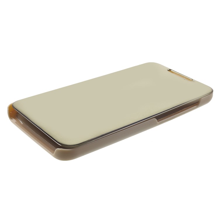 Plated Mirror Surface Leather Phone Cover with View Window for Xiaomi Pocophone F1 / Poco F1 (India) - Gold-4