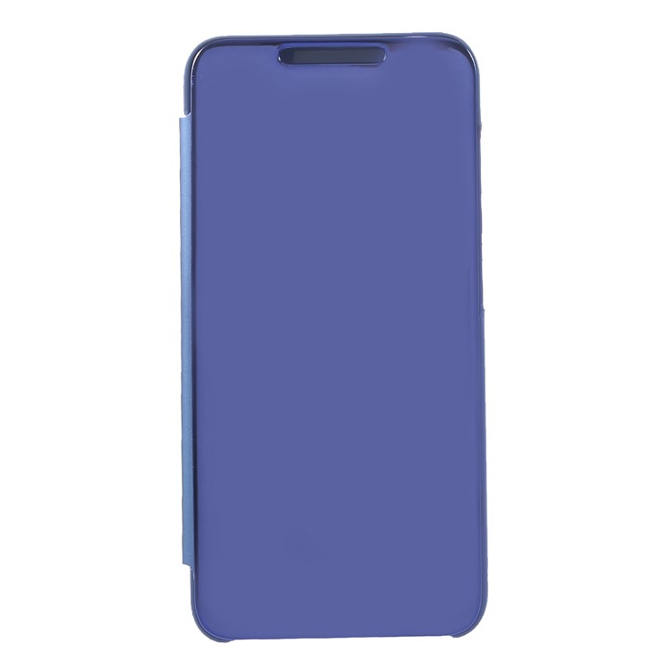 Plated Mirror Surface Leather Mobile Shell with Stand View Window for Xiaomi Pocophone F1 / Poco F1 (India) - Blue-1