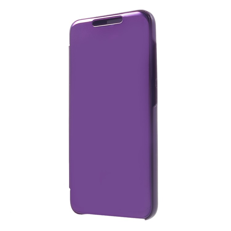 Plated Mirror Surface View Window Leather Cover Protector for Xiaomi Pocophone F1 / Poco F1 (India) - Light Purple-3