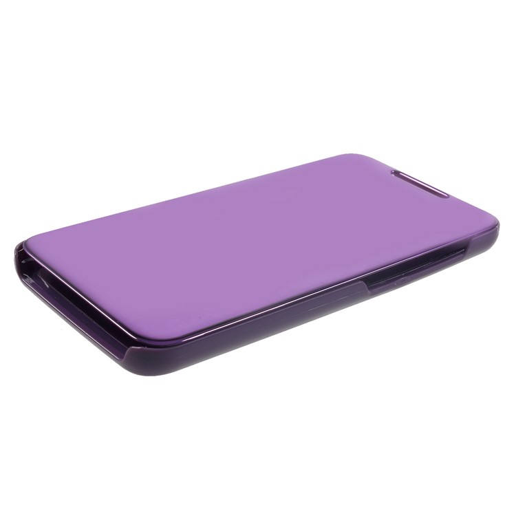 Plated Mirror Surface View Window Leather Cover Protector for Xiaomi Pocophone F1 / Poco F1 (India) - Light Purple-4