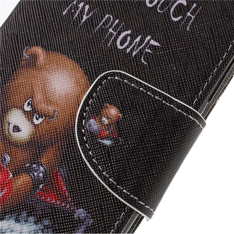 Cross Texture Patterned Wallet Leather Case for Xiaomi Redmi 6 - Angry Bear-9