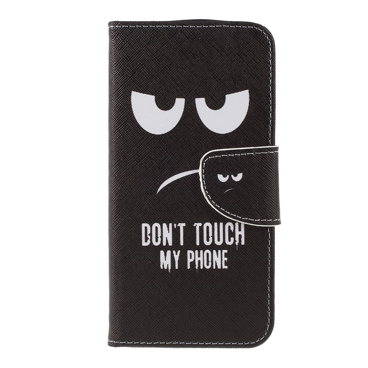 Cross Texture Patterned Wallet Leather Cover for Xiaomi Redmi 6 - Do not Touch My Phone-1