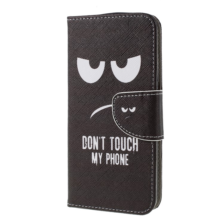 Cross Texture Patterned Wallet Leather Cover for Xiaomi Redmi 6 - Do not Touch My Phone-2