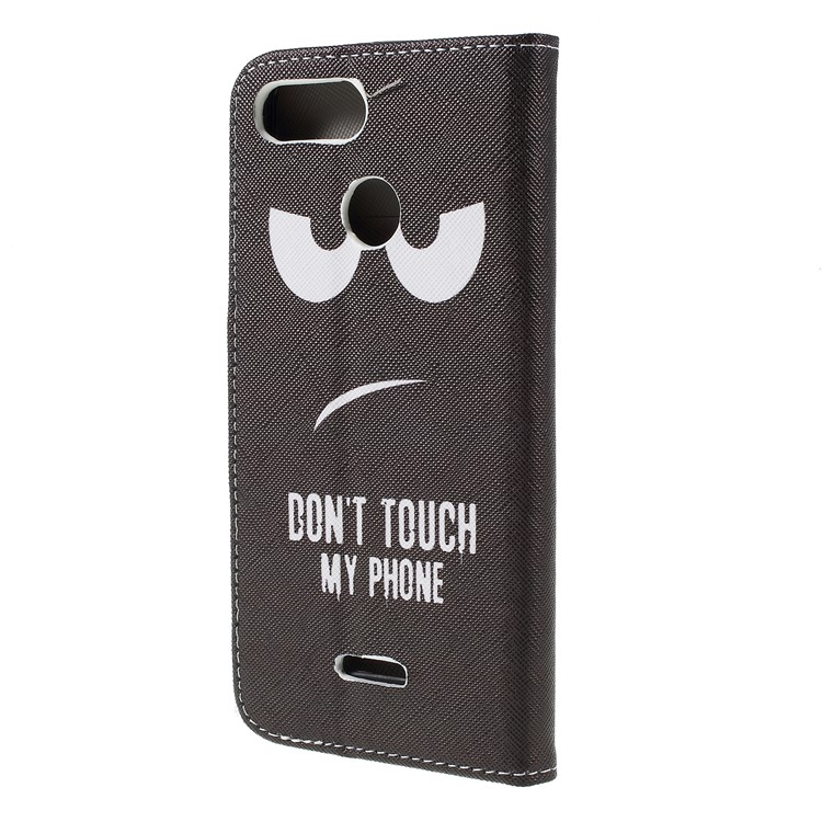 Cross Texture Patterned Wallet Leather Cover for Xiaomi Redmi 6 - Do not Touch My Phone-3