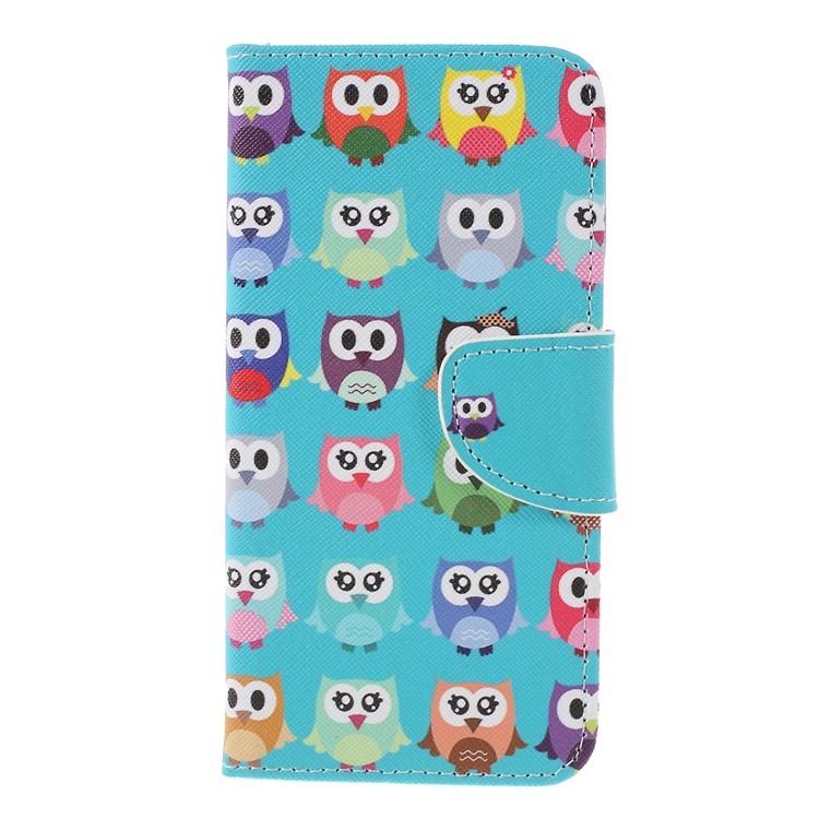 Cross Texture Patterned Wallet Leather Protective Case for Xiaomi Redmi 6 - Multiple Owls-1