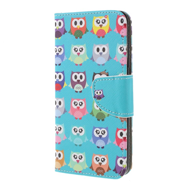 Cross Texture Patterned Wallet Leather Protective Case for Xiaomi Redmi 6 - Multiple Owls-2