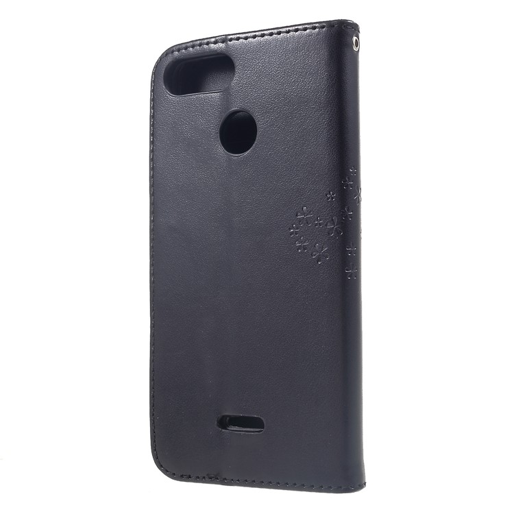 Imprint Tree Owl Wallet Stand Leather Phone Cover for Xiaomi Redmi 6 (Dual Camera: 12MP+5MP) - Black-2