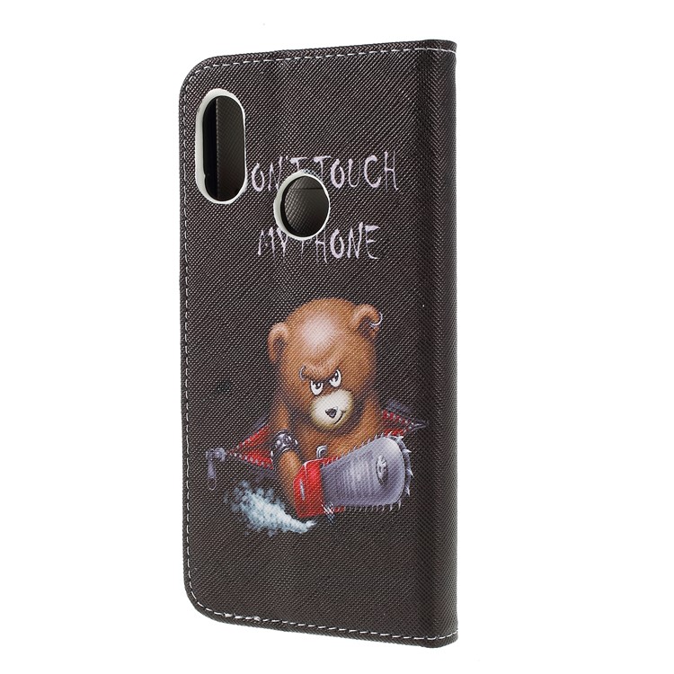 Cross Texture Patterned Wallet Leather Cover for Xiaomi Mi A2 Lite / Redmi 6 Pro - Angry Bear-3