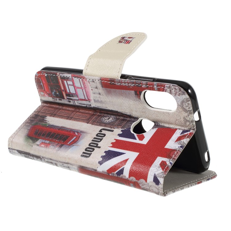Cross Texture Patterned Wallet Leather Cell Phone Cover for Xiaomi Mi A2 Lite / Redmi 6 Pro - London Element-5