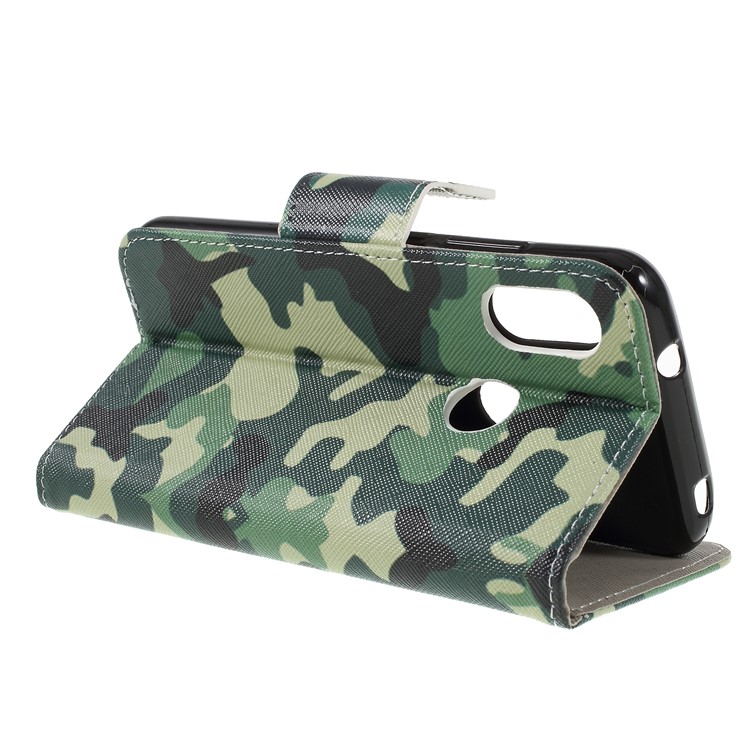 Cross Texture Patterned Wallet Leather Protective Cover for Xiaomi Mi A2 Lite / Redmi 6 Pro - Camouflage Pattern-5