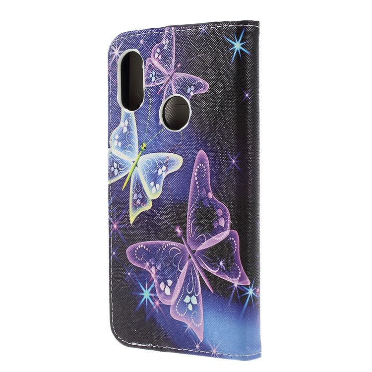 Cross Texture Patterned Wallet Magnetic Leather Case for Xiaomi Mi A2 Lite / Redmi 6 Pro - Butterflies Pattern-3