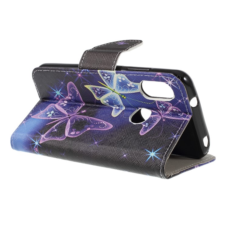 Cross Texture Patterned Wallet Magnetic Leather Case for Xiaomi Mi A2 Lite / Redmi 6 Pro - Butterflies Pattern-5