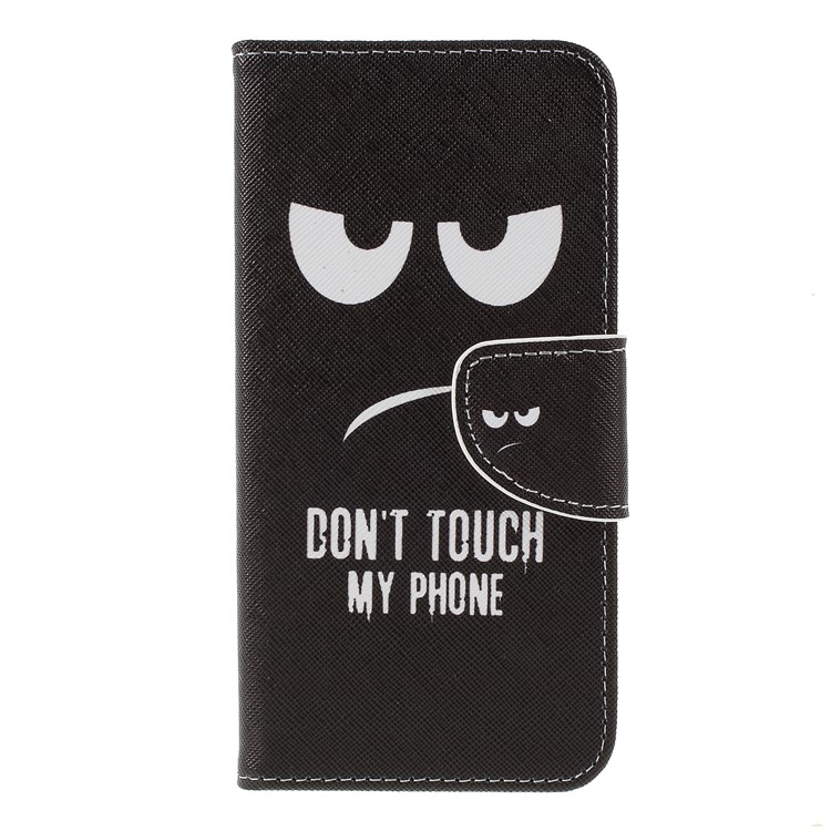 Estampados Textura Cruz Carteira Stand PU Invólucro De Telefone De Couro Para Xiaomi Redmi Note 6 - Não Toque No Meu Telefone-3