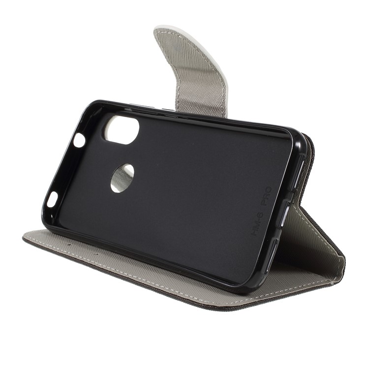 Estampados Textura Cruz Carteira Stand PU Invólucro De Telefone De Couro Para Xiaomi Redmi Note 6 - Não Toque No Meu Telefone-4