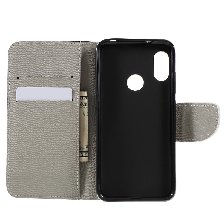 Estampados Textura Cruz Carteira Stand PU Invólucro De Telefone De Couro Para Xiaomi Redmi Note 6 - Não Toque No Meu Telefone-6