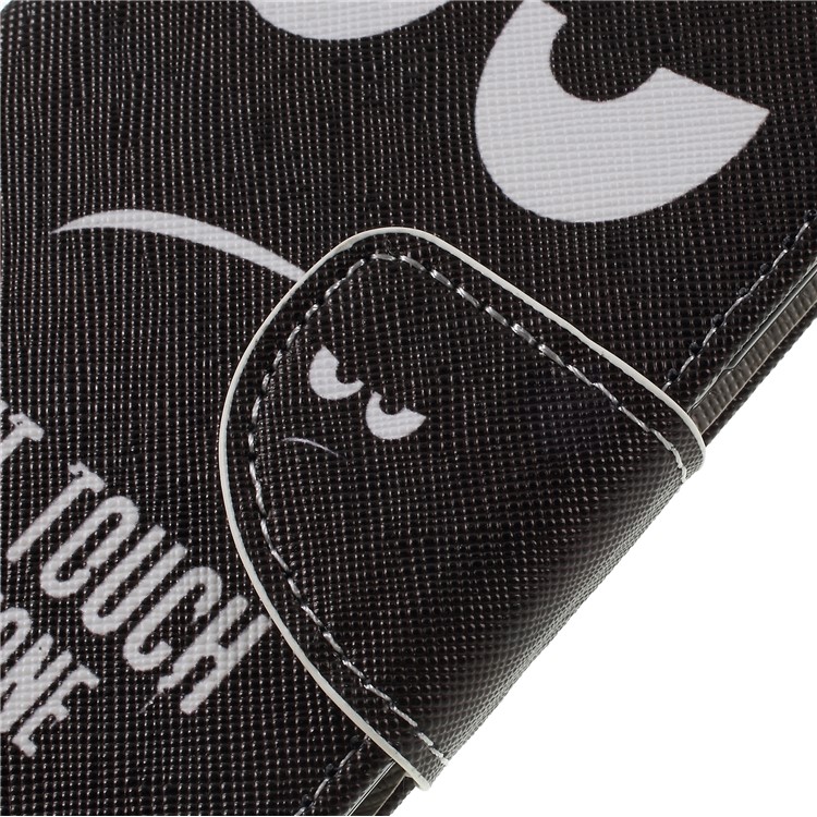 Estampados Textura Cruz Carteira Stand PU Invólucro De Telefone De Couro Para Xiaomi Redmi Note 6 - Não Toque No Meu Telefone-9