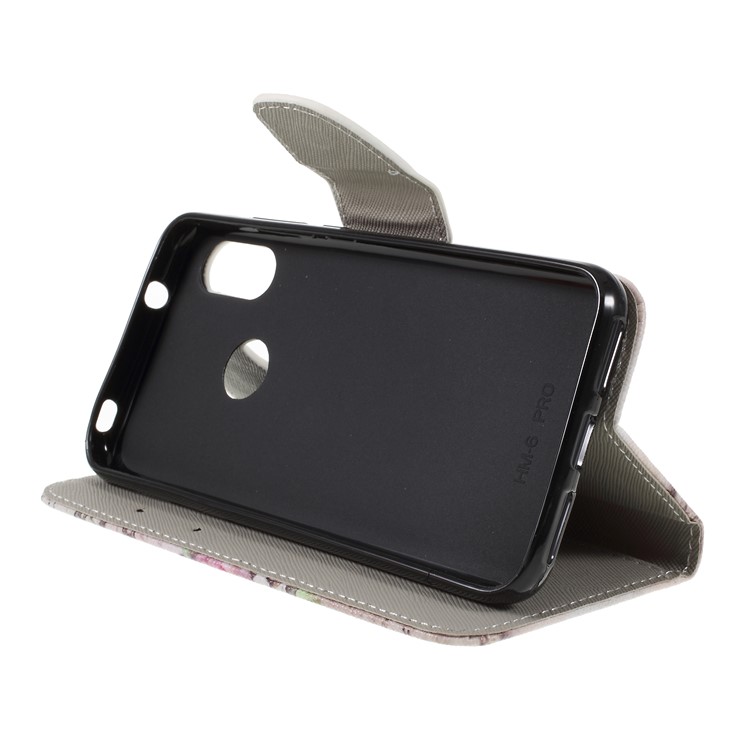 Patterned Cross Texture Wallet Stand PU Leather Phone Cover for Xiaomi Redmi Note 6 Pro- Eiffel Tower-4