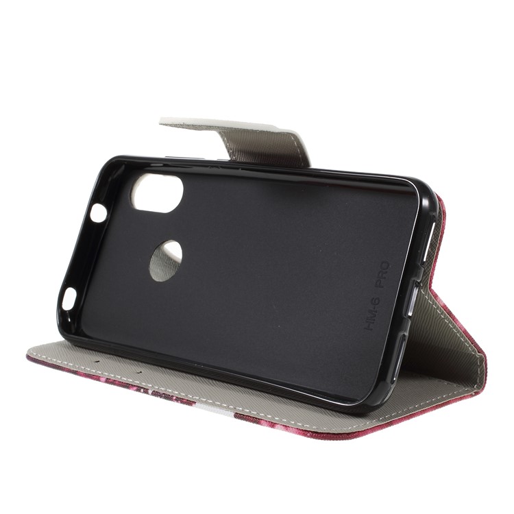 Patterned Cross Texture Wallet Stand PU Leather Mobile Phone Cover for Xiaomi Redmi Note 6 Pro- Keep Calm and Sparkle-4