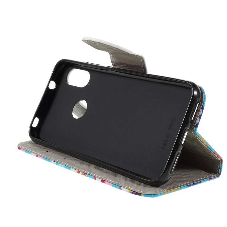 Patterned Cross Texture Wallet Stand PU Leather Mobile Phone Casing for Xiaomi Redmi Note 6 Pro- Multiple Owls-4