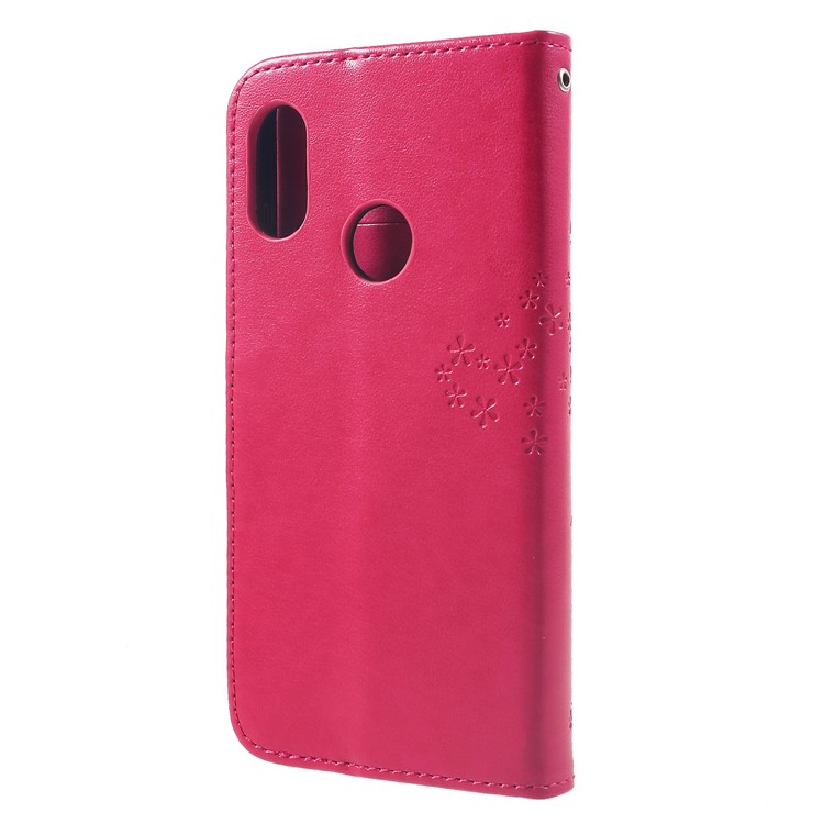 Imprint Tree Owl Leather Wallet Case with Wrist Strap for Xiaomi Mi A2 Lite / Redmi 6 Pro - Rose-2