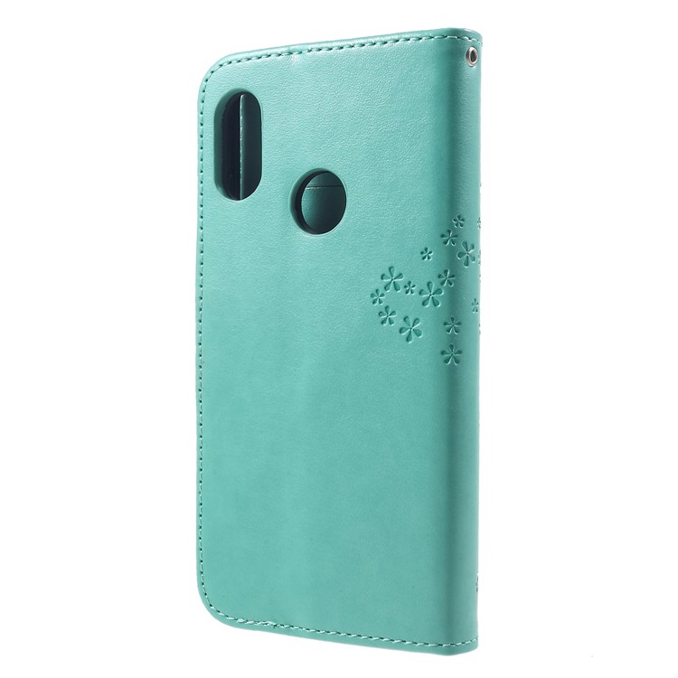 Imprint Tree Owl PU Leather Stand Protective Case for Xiaomi Mi A2 Lite / Redmi 6 Pro - Cyan-2