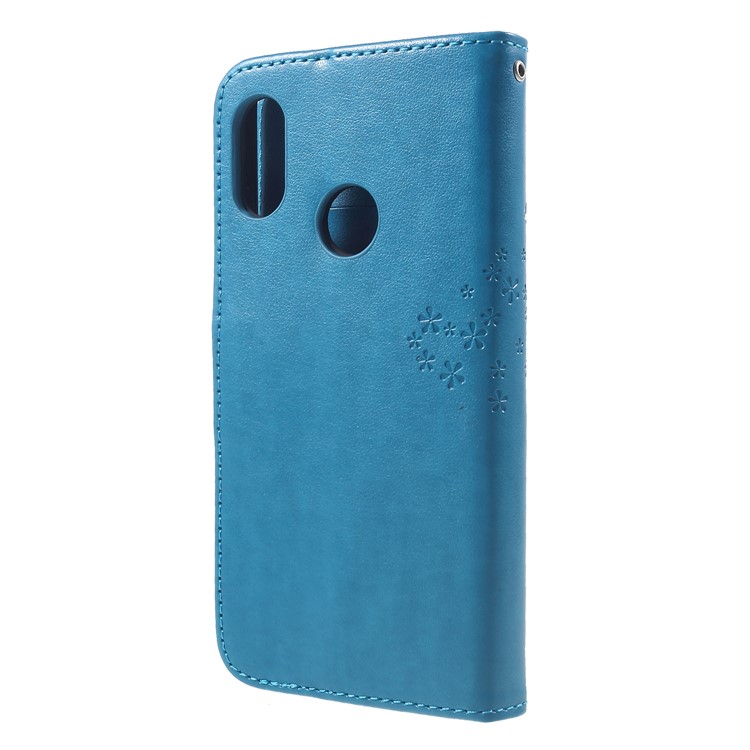 Imprint Tree Owl Leather Magnetic Cover Protector for Xiaomi Mi A2 Lite / Redmi 6 Pro - Blue-2