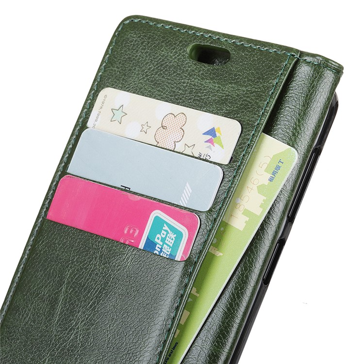 Textured PU Leather Wallet Stand Mobile Shell for Xiaomi Redmi Note 6 Pro - Green-8