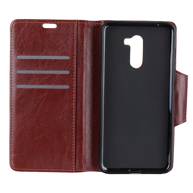 For Xiaomi Pocophone F1 / Poco F1 (India) Textured PU Leather Wallet Phone Cover with Stand - Brown-8