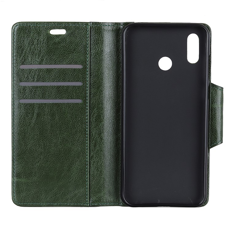 For Xiaomi Mi A2 / Mi 6X Textured PU Leather Wallet Case Accessory with Stand - Green-5