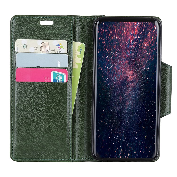 For Xiaomi Mi A2 / Mi 6X Textured PU Leather Wallet Case Accessory with Stand - Green-7