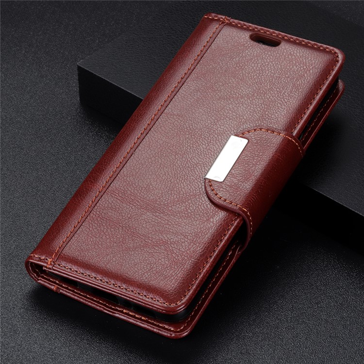 Glossy PU Leather Wallet Mobile Phone Case for Xiaomi Mi A2 Lite / Redmi 6 Pro - Brown-10