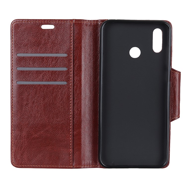 Glossy PU Leather Wallet Mobile Phone Case for Xiaomi Mi A2 Lite / Redmi 6 Pro - Brown-6