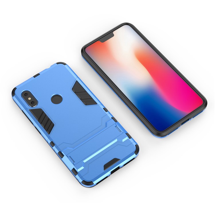 For Xiaomi Redmi Note 6 Pro Cool Guard Plastic TPU Combo Phone Casing with Kickstand - Baby Blue-3
