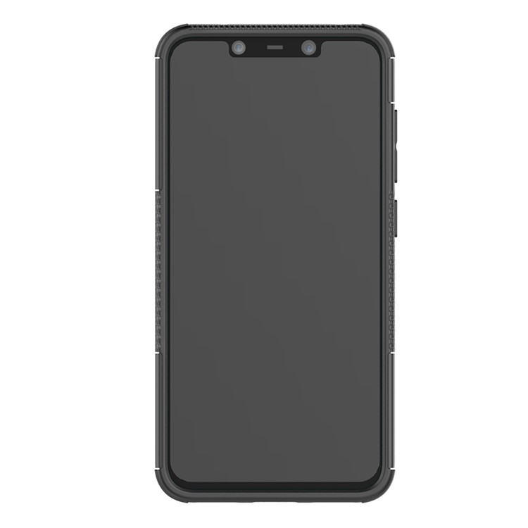 Anti-slip PC + TPU Hybrid Case with Kickstand for Xiaomi Pocophone F1 / Poco F1 in India - Black-4