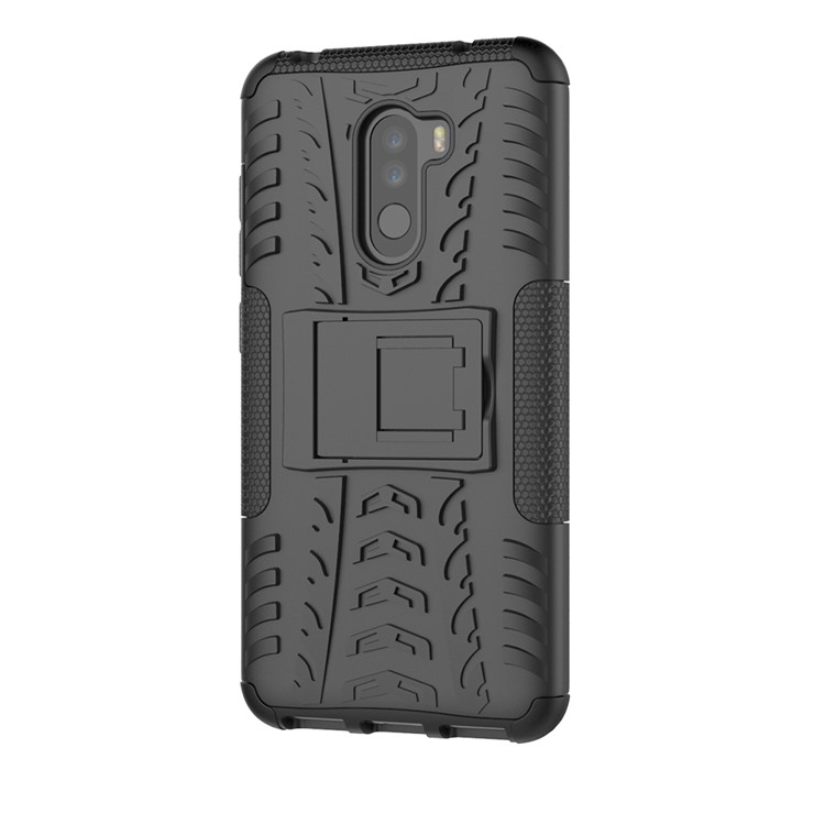 Anti-slip PC + TPU Hybrid Case with Kickstand for Xiaomi Pocophone F1 / Poco F1 in India - Black-5