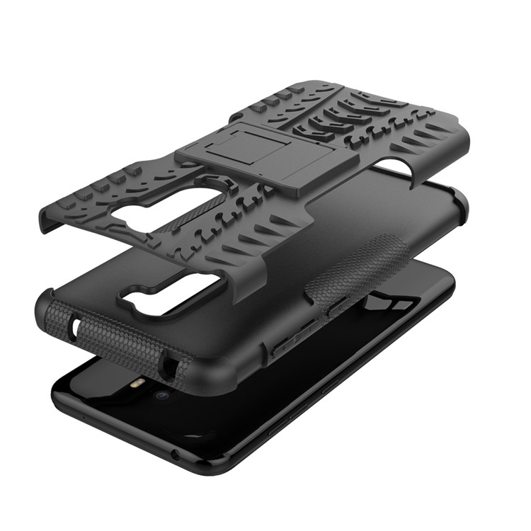 Anti-slip PC + TPU Hybrid Case with Kickstand for Xiaomi Pocophone F1 / Poco F1 in India - Black-8