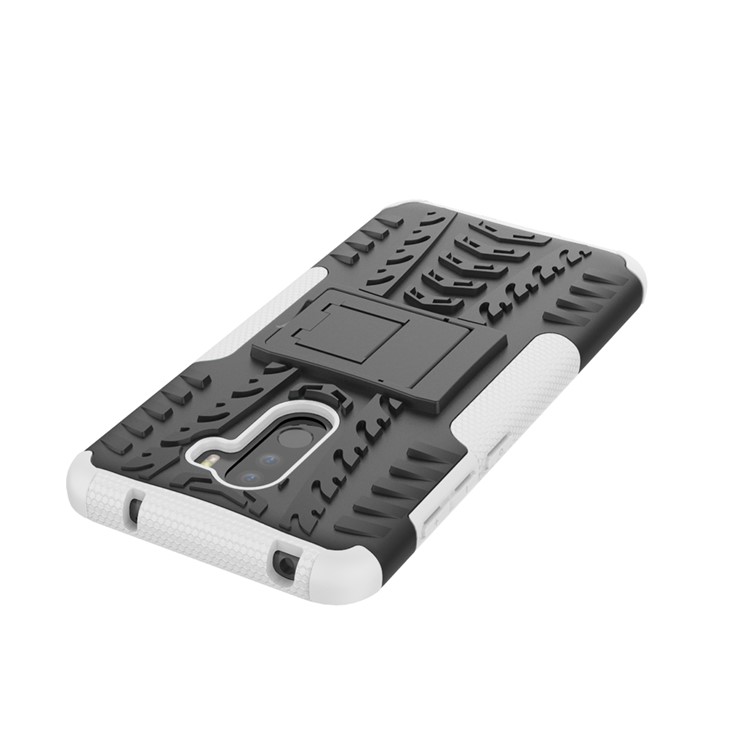 Anti-slip PC + TPU Hybrid Cover with Kickstand for Xiaomi Pocophone F1 / Poco F1 in India - White-7