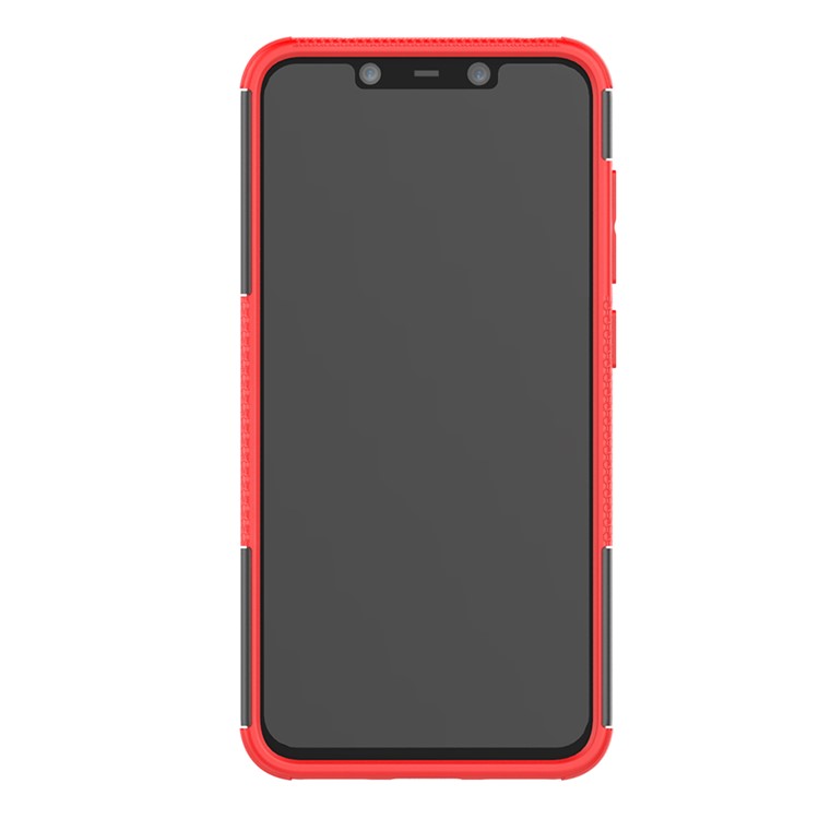 Anti-slip PC + TPU Hybrid Shell with Kickstand for Xiaomi Pocophone F1 / Poco F1 in India - Red-4