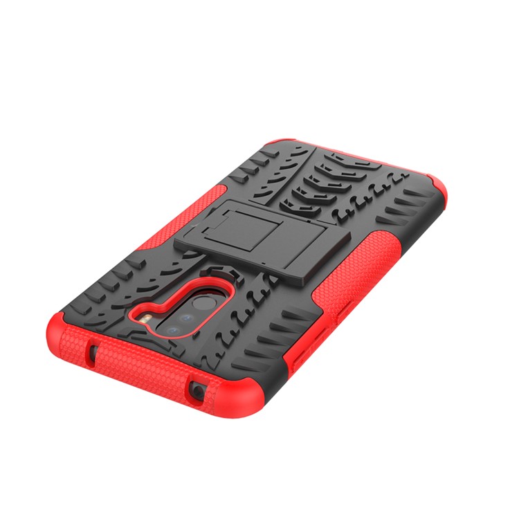 Anti-slip PC + TPU Hybrid Shell with Kickstand for Xiaomi Pocophone F1 / Poco F1 in India - Red-7