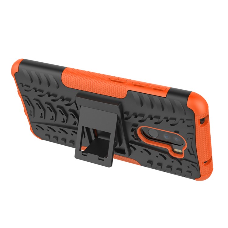 Anti-slip PC + TPU Combo Case with Kickstand for Xiaomi Pocophone F1 / Poco F1 in India - Orange-6